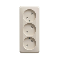 Купить Розетка открыт. уст. "Этюд" 3-х местн. с шторками 16а, кремовый (1/11/88) "SCHNEIDER"