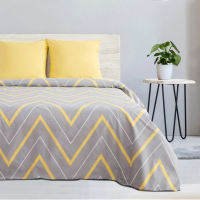Купить Постельное белье "Этель" желто-серые зигзаги 1,5 сп. (поплин) (1) 2565814