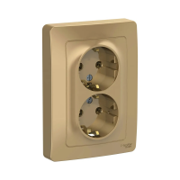 Купить Розетка "BLANCA" 2-х местн. с заземл. 16а, титан (1/6/12) "SCHNEIDER"