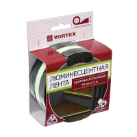 Купить Лента клейкая противоскольз. 50 мм х 5 м люминесцентная (1/48) "VORTEX" 24161