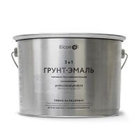 Грунт-эмаль по ржавчине 3 в 1 матовая черная 10 кг (1) "ELCON"