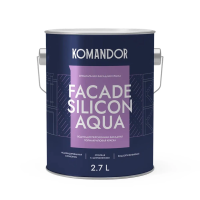 Краска фасадная "FACADE SILICON AQUA" водоотталкивающая база C 2,7 л (1) "KOMANDOR"