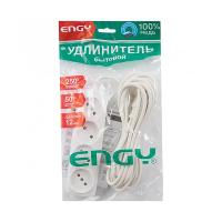 Купить Удлинитель "ENGY премиум"  5 м, 4 розетки (пвс 2 х 0,75) белый (1/35)