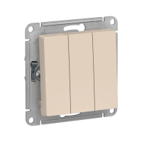 Купить Выключатель "ATLASDESIGN" 3-х кл. (механизм) 10а, бежевый (1/20/160) "SCHNEIDER"