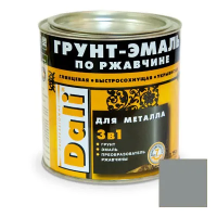 Грунт- эмаль по ржавчине "DALI"  3 в 1 серебристый алюминий (RAL 9006)  0,75 л (1/6) "Рогнеда"