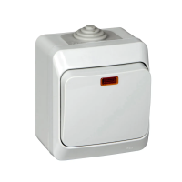 Купить Выключатель открыт. уст. "Этюд" IP44 1 кл. с индикатором 10а, серый (1/14/112) "SCHNEIDER"