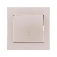 Купить Выключатель "RAIN" 1 кл. проходной, жемчужно-белый металлик (1/10/120) "LEZARD" 703-3030-105