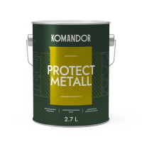 Грунт-эмаль по ржавчине 3 в 1 "PROTECT METALL" глянцевая база A 2,7 л (1) "KOMANDOR"