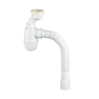 Купить Сифон для писсуара 1 1/4" х 40 мм с манжетами 40/46 мм, с гофротрубой 800 мм (1/30) "WIRQUIN"