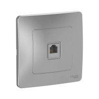 Купить Розетка телефонная "BLANCA" RJ11, алюминий (1/10/20) "SCHNEIDER"