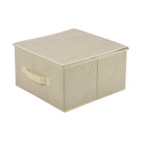 Купить Короб для хранения с ручкой 30*30*16 см, бежевый (1/20) "LEONORD"
