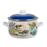 Купить Кастрюля эмалиров. "Горная лаванда" белосн. 5,5 л (1/4) "Стальэмаль"  6RC221M