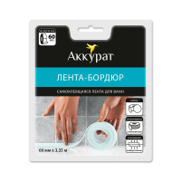 Купить Лента-бордюр самокл. 60 мм*3,35 м голубая (1/12) "Аккурат"