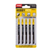 Купить Пилки для лобзика по дереву и ламинату "HOBBY" 5 шт. 100 мм (1/100/400) "BEOROL"