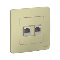 Купить Розетка компьютерная "BLANCA" 2-х местн. RJ45, бежевый (1/10/20) "SCHNEIDER"