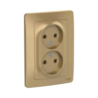 Купить Розетка "BLANCA" 2-х местн. 16а, титан (1/6/12) "SCHNEIDER"