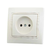 Купить Розетка "MIRA" 1 местн. (керамика) кремовый (1/10/120) "LEZARD" 701-0303-121