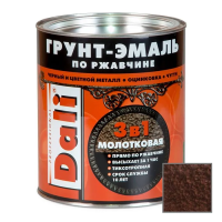 Грунт- эмаль по ржавчине "DALI" 3 в 1 молотковая шоколадная  2 л (1/3) "Рогнеда"