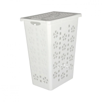 Купить Корзина для белья прямоуг. 30 л "Виолетта" (белая) (1/6) "Альтернатива" м1967