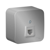 Купить Розетка телефонная открыт. уст. "BLANCA" RJ11, алюминий (1/12/24) "SCHNEIDER"