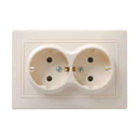 Купить Розетка "Кварта" 2-х местн. с заземл. рс12-3-ккм, 16а, кремовый (1/8/160) "IEK"