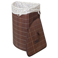 Купить Корзина для белья угловая BLB-07-D 35*35*50 см бамбук тёмный (1/14) "Рыжий кот"