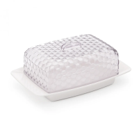 Купить Масленка пласт. "Мозаика" с крышкой (бело-прозрачн.) (1/28) "Альтернатива" м5571