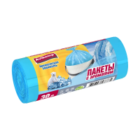 Купить Пакеты для мусора ароматизиров. "Арктическая свежесть" 30 л, рулон 20 шт. (голубые) 9 мкм (1/30)