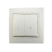 Купить Выключатель "MIRA" 2-х кл. проходной, кремовый (1/10/120) "LEZARD" 701-0303-106