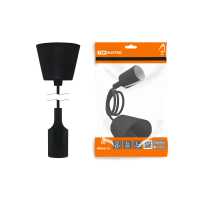 Купить Патрон для лампы е27 пластик, с подесом 1 м, черный (1/60) TDM SQ0335-0062