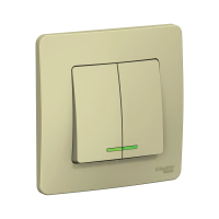 Купить Выключатель "BLANCA" 2-х кл. с индикатором 10а, бежевый (1/10/20) "SCHNEIDER"