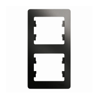 Купить Рамка "GLOSSA" 2-х местн. вертикальная, антрацит (1/30/180) "SCHNEIDER"