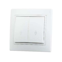 Купить Выключатель "MIRA" 2-х кл. проходной, белый (1/10/120) "LEZARD" 701-0202-106