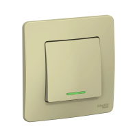 Купить Выключатель "BLANCA" 1 кл. с индикатором 10а, бежевый (1/10/20) "SCHNEIDER"