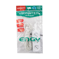 Купить Удлинитель "ENGY эконом"  5 м, 3 розетки (шввп 2 х 0,75), белый (1/50)