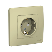 Купить Розетка "BLANCA" 1 местн. с заземл, с шторками 16а, бежевый (1/10/20) "SCHNEIDER"