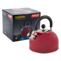 Купить Чайник нержав. 2,5 л со свистком (красный) (1/12) "MALLONY" MAL-039-R