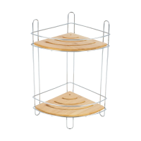 Купить Полка для ванной угловая 2-х ярусная "BAMBOO-04" 19,5*19,5*36,5 см (1/12) "Рыжий кот"