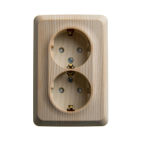 Купить Розетка открыт. уст. "Этюд" угловая 2-х местн. с заземл, с шторками 16а, сосна (1/8/64) "SCHNEIDER"