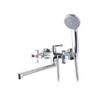 Купить Смеситель для ванн F2293 длинный поворотн. излив, двухвентильный, хром, (1/10) "FRAP"