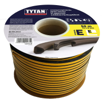 Уплотнитель E 15 X 8 мм черный бухта 50 м (1/2) 
