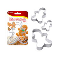 Купить Формы кулинарные "Пряничный человечек" металл. набор 3 шт. (1/6/144) "Мультидом" AN8-50