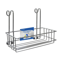 Купить Полка навесная на рейлинг 20*10*16 см, хром. (1/4/24) "Мультидом" AN52-134