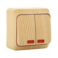 Купить Выключатель открыт. уст. "Этюд" 2-х кл. с индикатором 10а, сосна (1/25/200) "SCHNEIDER"