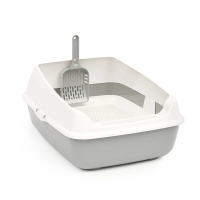 Купить Набор для кошек лоток с высок. бортом, сеткой и совоком (серый) (1/4) "Альтернатива" м8576