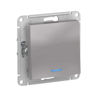 Купить Выключатель "ATLASDESIGN" 1 кл. с индикатором (механизм) 10а, алюминий (1/10/60) "SCHNEIDER"