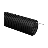 Купить Труба гофрированная пнд D 32 мм с зондом (бухта 25 м) черная (1) "IEK"