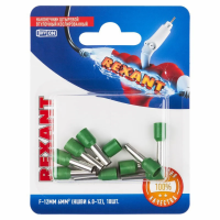 Купить Наконечники штыревые втулочные изолиров. ншви 6.0-12 упак. 10 шт (зеленые) (1/10) "REXANT" 06-0409-A