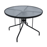 Купить Стол "CAFE" D=60 см стальной, столешница стекл. (черный) (1) "ALFART"