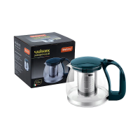 Купить Чайник завар. стекло 750 мл, ручка и крышка пласт., фильтр нержав. (1/12) "MALLONY"  AS-750